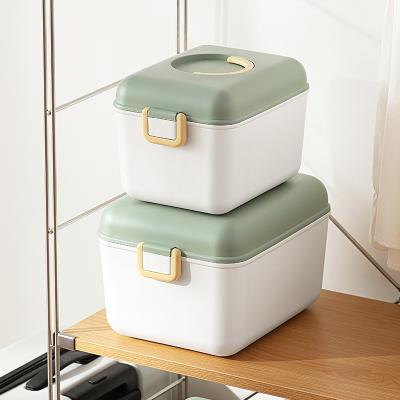 China Large Sustainable Wholesale Plastic Medicine Storage Organize Box For Medicine Pill Box With Handle for sale