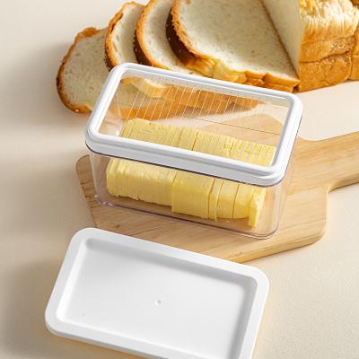 China Sustainable Two Row / Three Row Butter Plastic Cheese Box With Stainless Grid Divider With Lid for sale