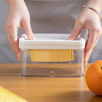 China Sustainable BPA Free Transparent Plastic Cheesecake Servers Butter Dish Box for sale