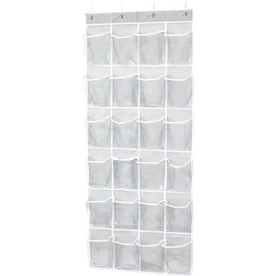 China Folding Hot Selling 24 Pockets Over The Door Transparent Shoe Sundries Pendant Storage Bag Organizer for sale