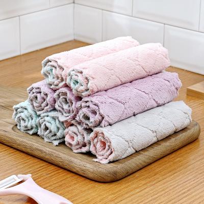 China Kitchen Microfiber Oil Wash Cloth Dish Viable Absorbent Towel Cleaner Non-Stick Household Dishwashing Cloth Wiping Cloth for sale