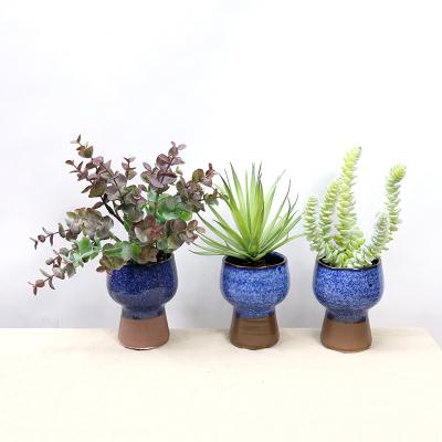 China Fashional Artificial Flowers Mini Small Ceramic Bonsai Succulent Decorative Modern Indoor Plant With Pot for sale