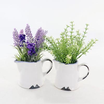 China Fashional Artificial Flower Design Hot Selling Lavenders Bloom in Pot Artificial Flower Decorative Flowers for Home Decor for sale