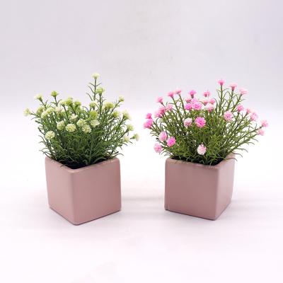 China Fashional Artificial Flowers Wedding Decoration Gypsophila Porcelain Artificial Basin Valentine Gift Flower Bonsai for sale