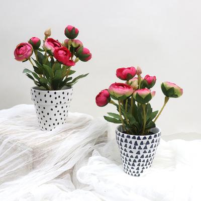 China Hot Selling Vintage Peony Flowers Fashional Artificial Silk Flowers Wedding Bouquet Peony Home Decoration for sale