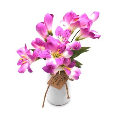 China High Simulation Artificial Flower Arrangement Orchid Vase Tiered Good Simulation Bonsai Plant With Ceramic Pot Flower Bouquet for sale