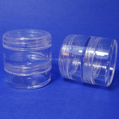 China Cosmetic 80 Set 2 Stacked Storage Container Made In Taiwan Mini Clear Plastic Jar Travel Sample 5g Case (AY 81(5) (2 Stacked) - C=80 Square) for sale