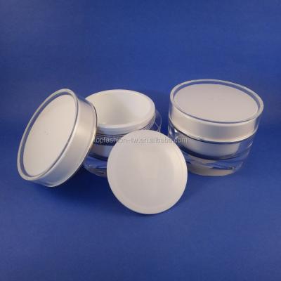 China Skin Care Cream Made in Taiwan 4 Ounce Acrylic Cosmetic Jars Containers Double Wall Cream Screw Cap PMMA Empty Packaging for sale