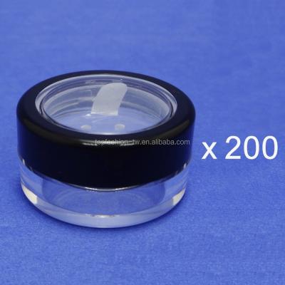 China Cosmetic Wholesales Plastic Window Lid 200 Pcs With Strainer And Seal Sticker Translucent Loose Powder 5g Packing Jar for sale