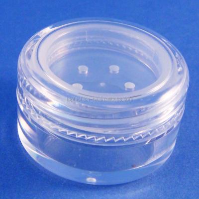 China 10 Pcs 5 GR Cosmetic Jar Made In Taiwan Clear Loose Powder Jars With Sifter Seal Sticker for sale