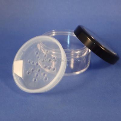 China 100 Lots EMS Seal Sticker Strainer Loose Powder Jar Black Cosmetic Rim Acrylic Lid Plastic Cosmetic Free Shipping Case for sale