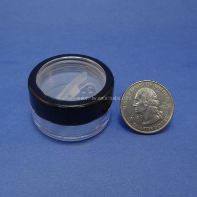 China Cosmetic Made in Taiwan Travel Size 10g Black Rim Lid Loose Powder Jar W High Quality Cosmetic Pull Tab Seal Sticker on Rotating Screen for sale