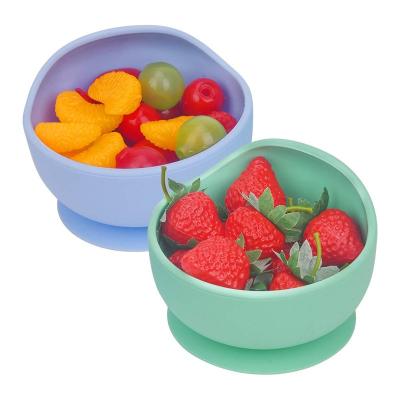 China Silicone Minimalist Baby Bowl Feeding Tableware For Kitchen Tableware Baby Stuff Waterproof Children Bowl BPA Free Suction Dishes for sale