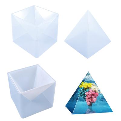 China DIY 3D Large Size Sustainable Handmade Pyramid Big Mold Resin Silicone Molds For Resin Casting for sale