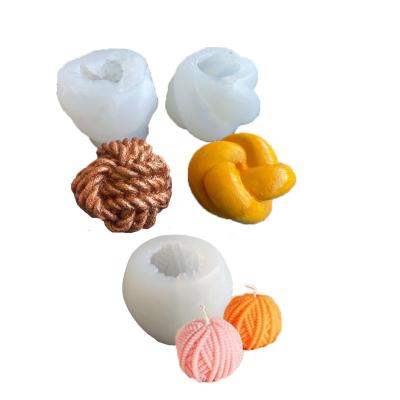 China Viable Yarn 3d Ball Shape Silicone Mold Silicone Molds Ball Craft Non-Stick Knitting Resin Clay Decorating Tool for sale