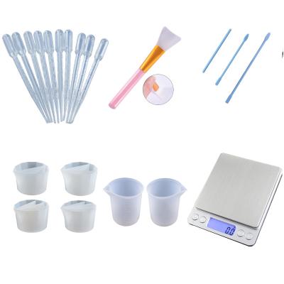 China Viable Handmade Resin30ml/100ml/250ml/500ml Silicone Measuring Cups Tool Stirring Stick Disposable Spatula Colorimetric Mixing Cup for sale