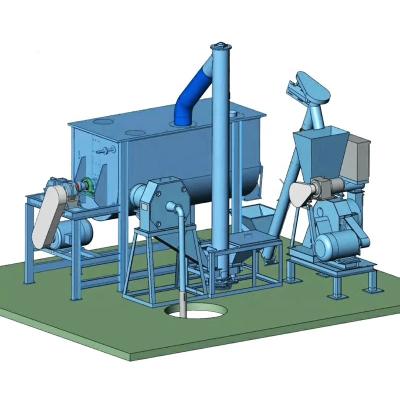 中国 SGS Rabbit Pig Cow Animal Feed Production Machine 1-2T Capacity 販売のため