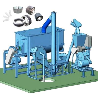 中国 380V 600V Animal Feed Making Machine Horse Animal Feed Processing Equipment 販売のため