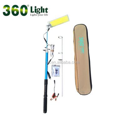 China Aluminum Alloy 800W Car Outdoor Telescopic Fishing Rod Lamp IR Remote IP54 For Camping Traveling for sale