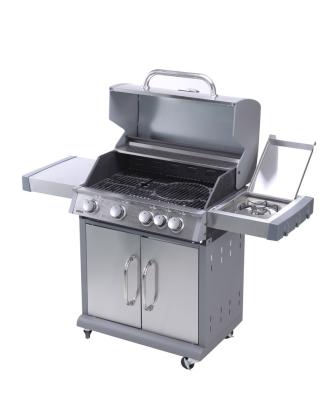 China Outdoor Stainless Steel 4+1 Burners Burnt Portable Butane Gas Barbecue Gas Grill Easily Cleaned for sale