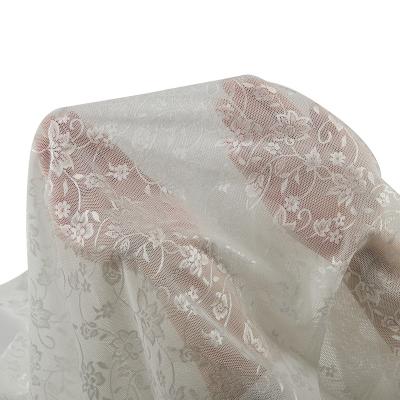 China Viable Made In China High Quality French Lace Fabric Wide Stretch Flower Tulle Lace Fabric for sale