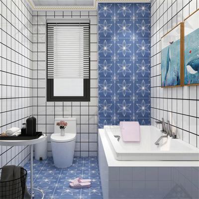 China 300x300mm Matte Blue Moroccan Flower Pattern Porcelain Tiles Modern Bathroom Wall Kitchen Decorative for sale