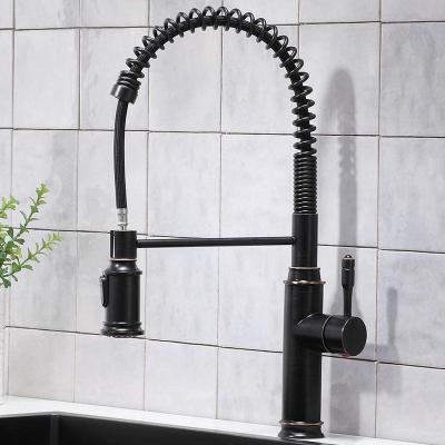 China Spring Farmhouse Stainless Steel SUS304 Modern Commercial Rinse Oil Rubbed Bronze Pulldown Kitchen Sink Pre Faucet for sale