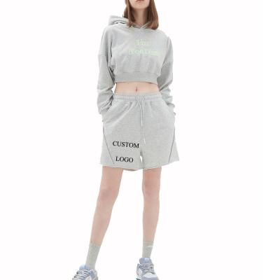 China French Terry Cotton Custom Logo Oversized Shorts Anti-Wrinkle High Elastic Waist Women Sweater for sale