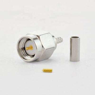 China RF 6GHz SMA Male Crimp RG178 Cable Nickel Plated RF Coaxial Connectors for sale