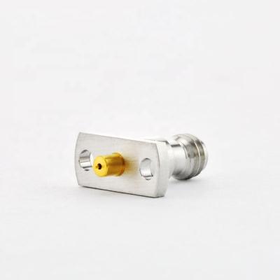 China 110GHz 2 Hole Flange 1.0mm Female Connector , Metal Through Wall 92-02-9E2-006 for sale