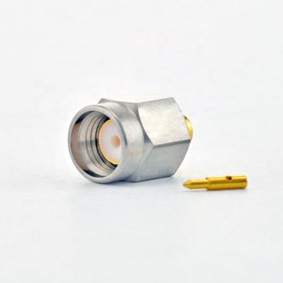 China RF 18GHz Male Solder RG405 .085 SMA .086 Cable , SMA Connector RG402 .141 for sale