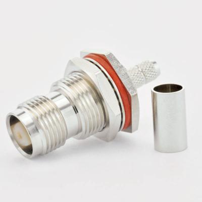 China waterproof & DC To 6GHz 6GHz TNC Waterproof Bulkhead Jack RF Female Connectors IP67 Crimp For LMR195 RG58 Cable for sale