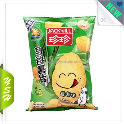 China Custom Printed Seal Plastic Back Material Moisture Proof Expands Fry Bag For Potato Chips Packaging Bag for sale