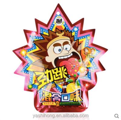 China Custom Printed Popping Candy Moisture Proof Heat Seal Plastic Shaped Bags For Lollipop Candy Packaging for sale