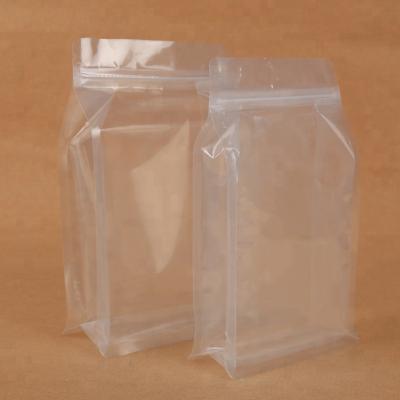 China Security Heat Seal Clear Cellophane Gusset Flat Bottom Candy Side Bag For Packing Pistachio for sale