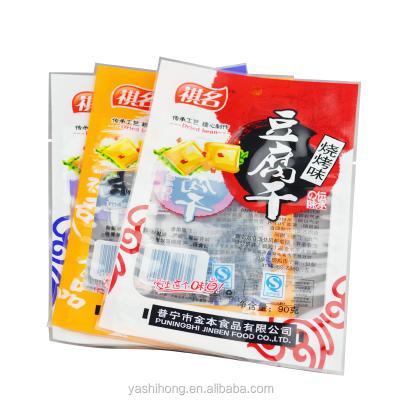 China Hot Sale Aseptic Colored Disposable Plastic Snack Bags With Clear Window For Packaging Banana Chips for sale