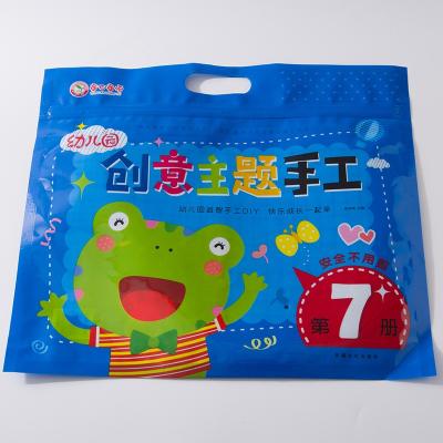 China Barrier Engraving Printing OEM ODM 3 Side Seal Reusable Plastic OPP/PET/PE Zipper Kids Toy Packing Bag With Handle Hole for sale