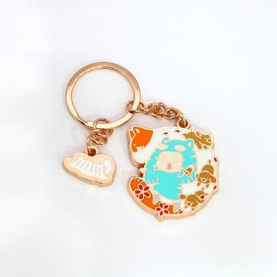 China Souvenir Gift Chinese Story With You Song Fighting Tiger Creative Personality Bag Car Key Chain Pendant Metal Key Chain for sale