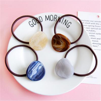 China Soft Hair Ring Rope Fashion Marbling Scrunchies Girl's Hair Tie with Dangle Hair Accessories for Children Elastic Hair Tie Band Korean for sale