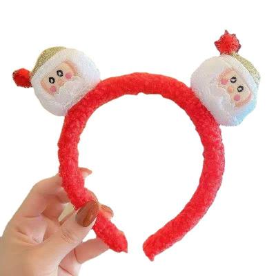 China Korean girl's simple age-reducing headband personalized by fabric style cartoon sweet girl going out antlers headband Christmas sweet trend for sale