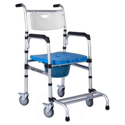 China Double-Flow Movement Portable Medical Hydraulic Toilet Transport Lift Patient Transfer Chair With Commode for sale