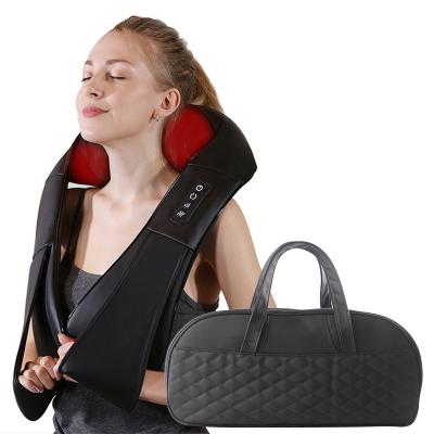 China Vibrating Body Shiatsu Massage Heat Electric Kneading Neck Shoulder Skin Tapping Massager for sale