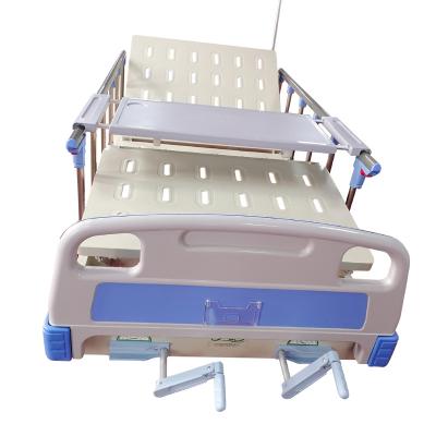 China ABS Two Crank Manual Electric Crank Nursing Bed 2 Backrest Hospital Furniture Manual Operated Crank Patient Bed for sale