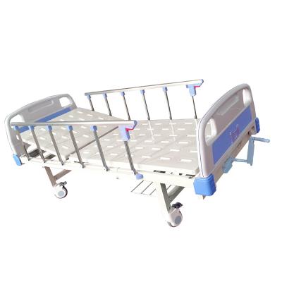 China Crank Backrest ABS Manual Powered Side Rail Disabled Beds Wholesale Manual Medical Hospital Elderly Tilting Beds Home Care Double Nursing Bed for sale