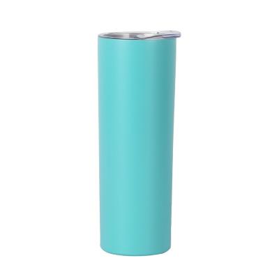 China New Style 20Oz Stainless Steel Tumbler Cups Double Walled Lean Straight Lean Vacuum Insulated Tumbler With Lid And Straw for sale