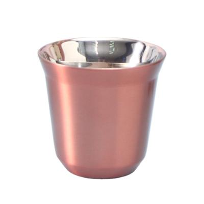 China factory wholesale 80ml 2.7oz 160ml 5.5oz Nespresso Stainless Steel Coffee Mug Wall Double Insulated Espresso Cups for sale