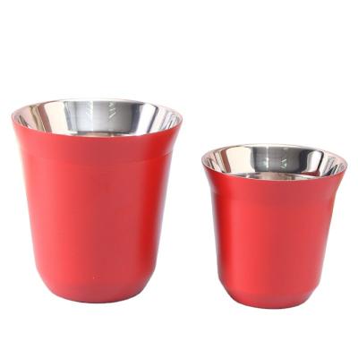 China 304 Stainless Steel Double Wall Stainless Steel Vacuum Insulated Cups Mug Use For Espresso Coffee for sale