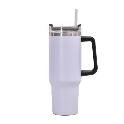 China Customized Viable Logo Outdoor Leakproof Stainless Steel Car Mug With Handle for sale