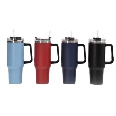 China Viable Tumbler With Handle And Straw Stainless Steel Vacuum Mug BPA Free Spill Proof Travel Flask Stays Cold 24 Hours for sale