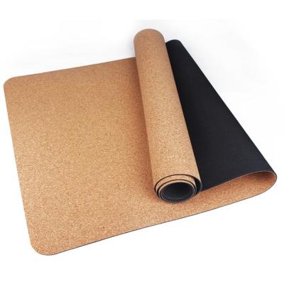 China Eco-friendly Cork Premium Quality Custom Printed Logo Natural Rubber Cork Yoga Mat Dropshipping for sale